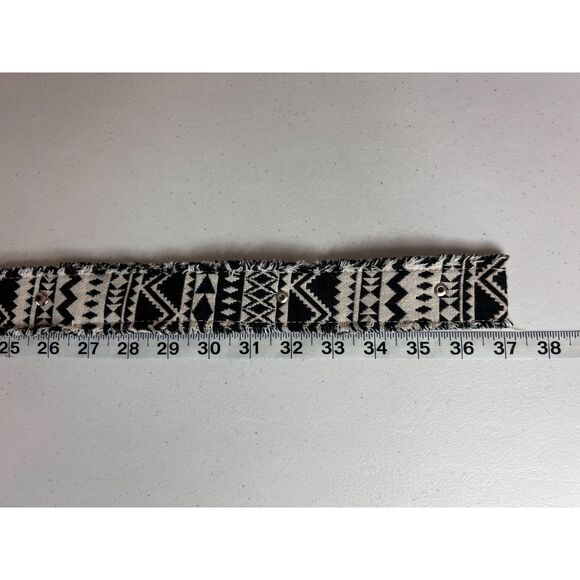 Boho Black White Geometric Print Adjustable Belt Women's Size 0 - 1 - Picture 6 of 7